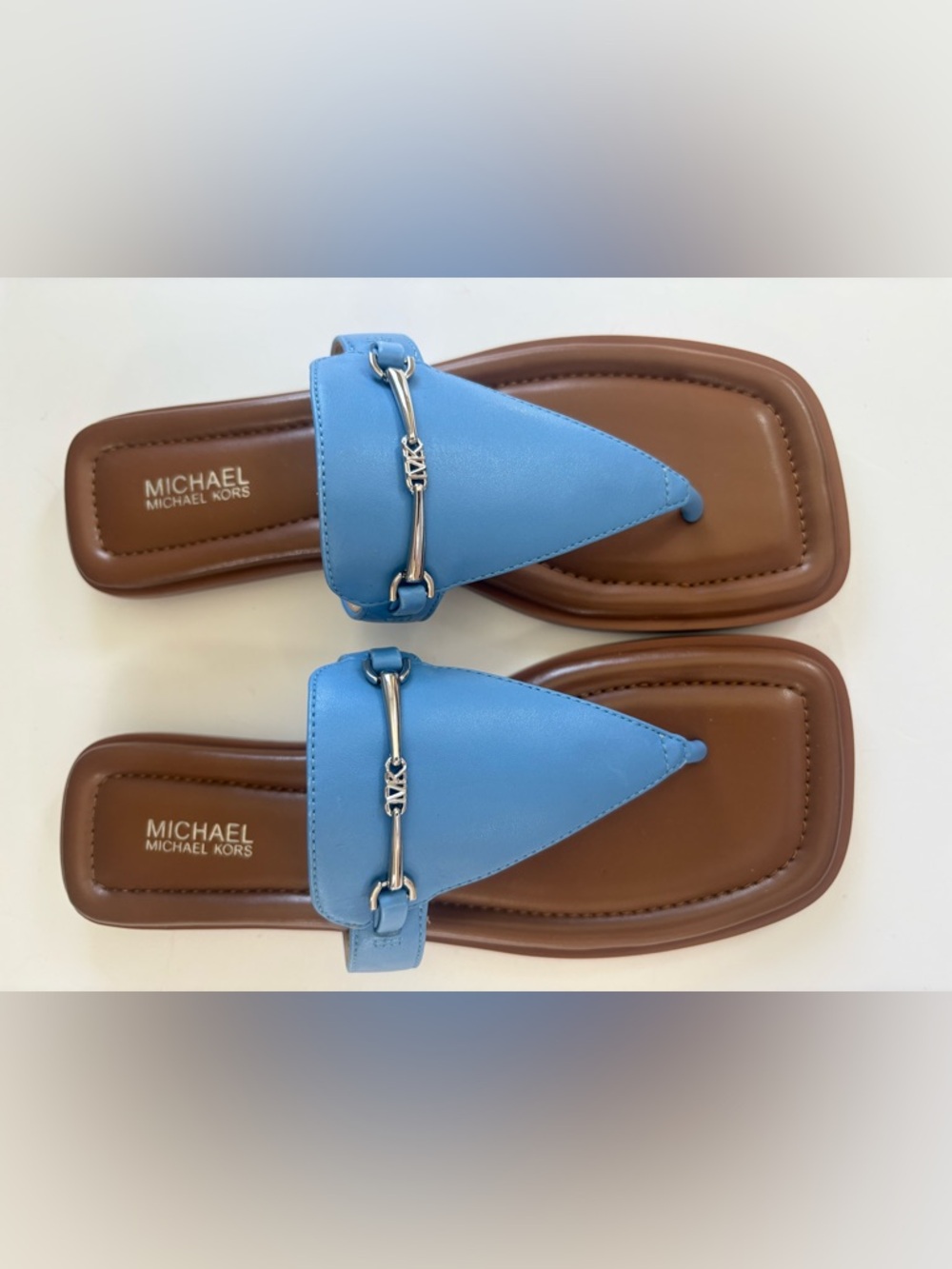 MICHAEL Michael Kors Lena Thong Sandal 7 M Pacific Blue NIB - Picture 5 of 10